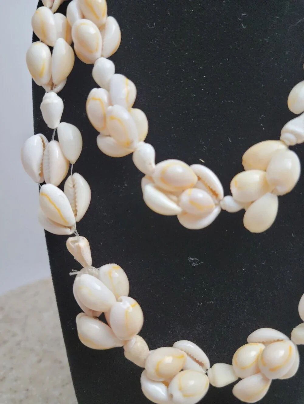 Vintage Genuine Cowrie Shell Long Necklace